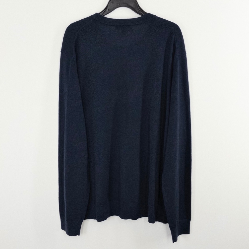 Banana Republic Merino Wool Sweater Men's XXL Navy Crew Neck Lightweight NWT - Picture 2 of 7